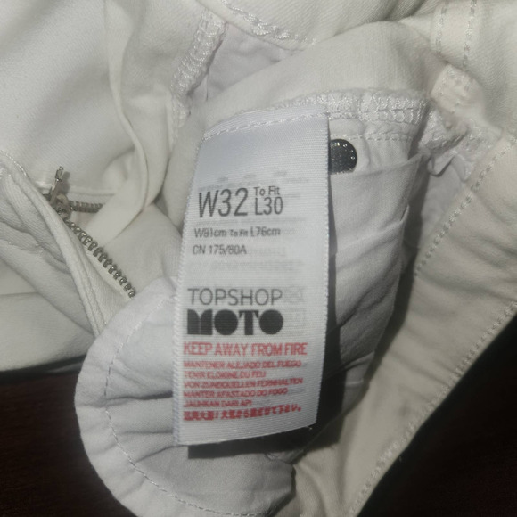 Topshop Moto Jamie Rock & Roll Skinny Jeans High Rise White, Size W32, L30 - Picture 11 of 11